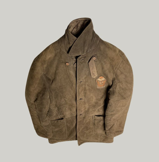 Vintage Suede Bomber Jacket