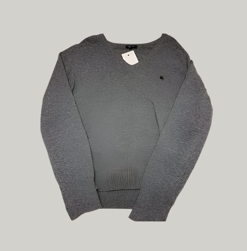 Authentic Burberry London Grey V-Neck Jumper