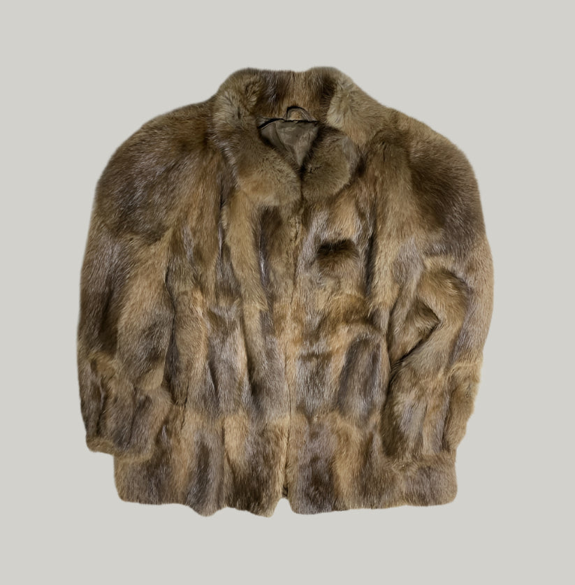 Vintage Brown Fur Pelted Coat