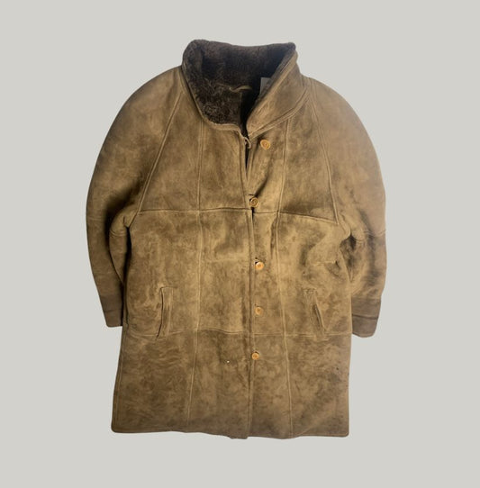 Vintage Shearling and Leather Aviator Jacket