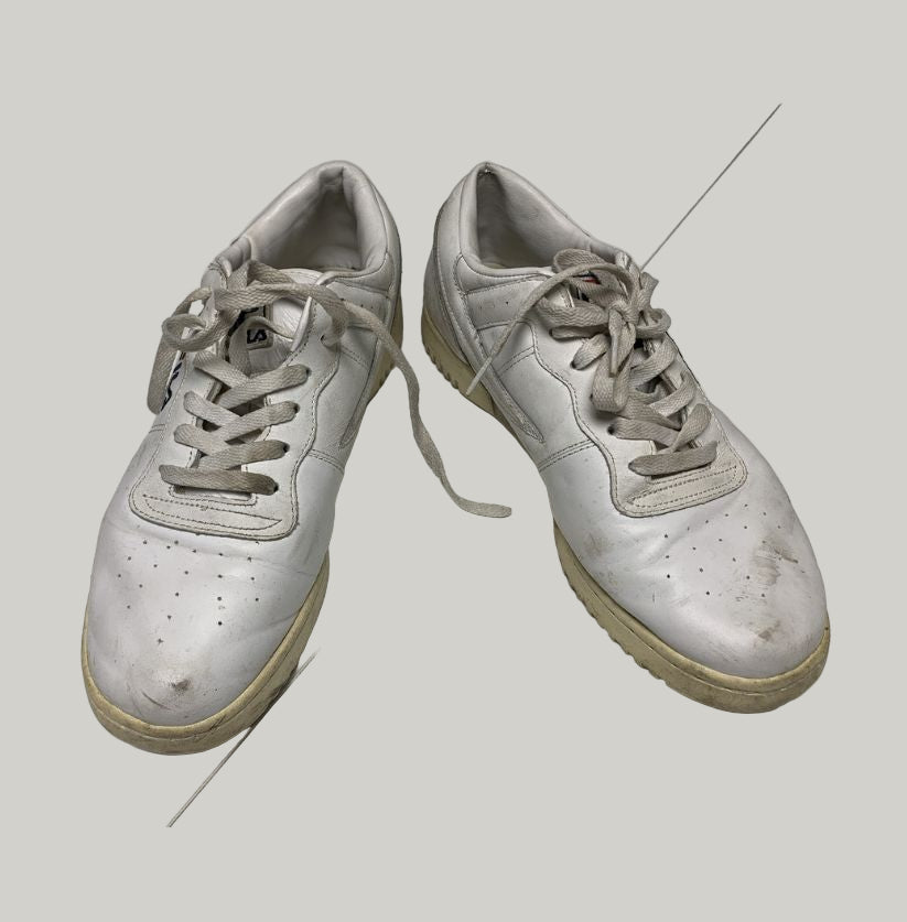 Vintage Fila White Leather Low-Top Sneakers