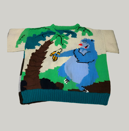 Vintage The Jungle Book Baloo & King Louie Hand-Knitted Sweater