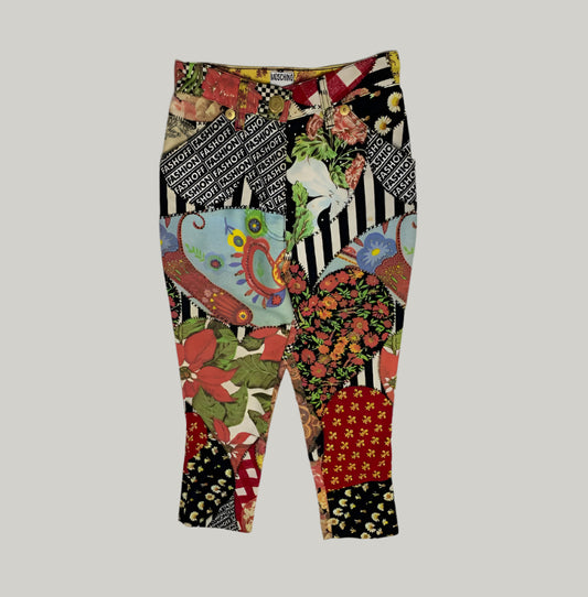 Vintage Moschino Multi-Pattern Trousers