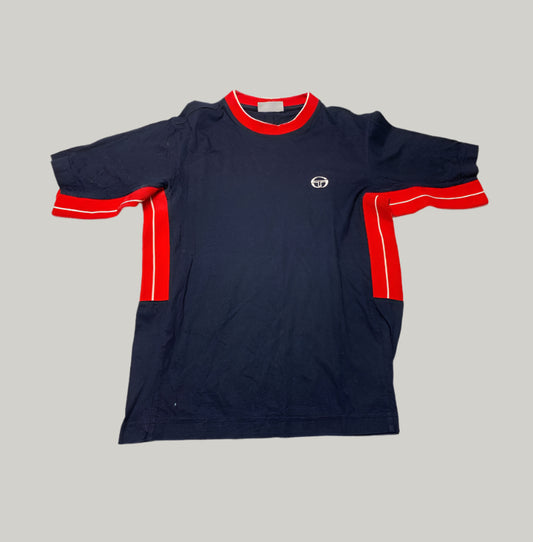 Vintage Sergio Tacchini Athletic Lab Navy & Red Striped T-Shirt