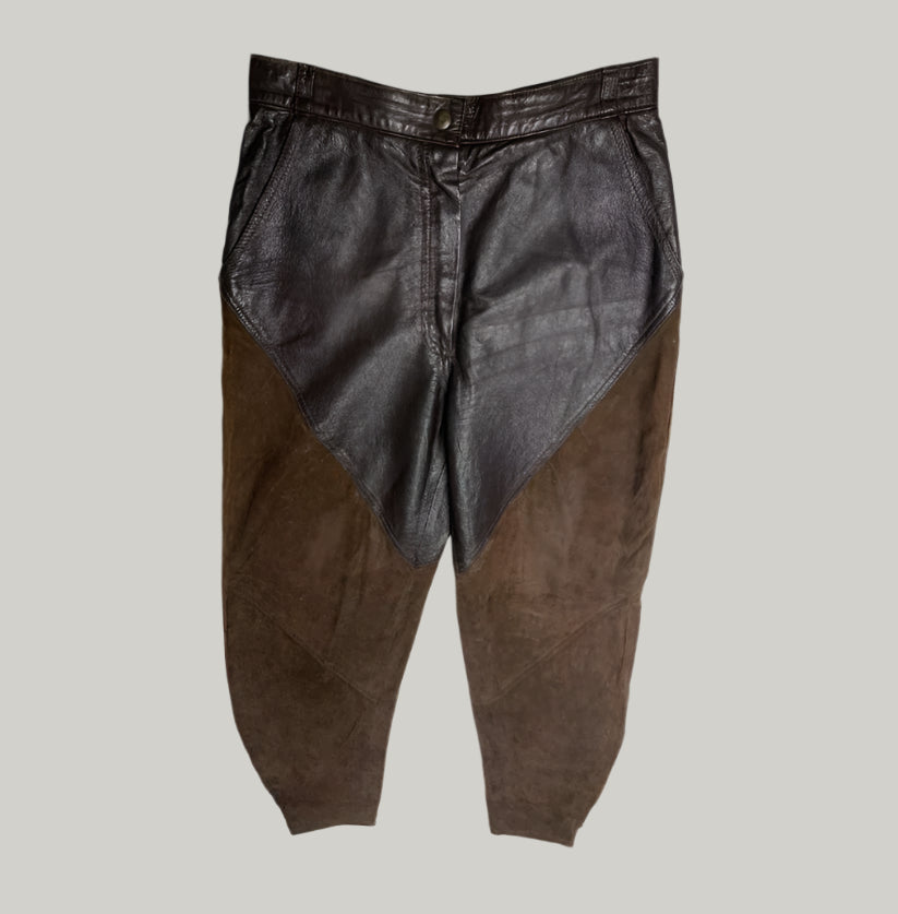 Spazio Jeans Two-Tone Brown Trousers