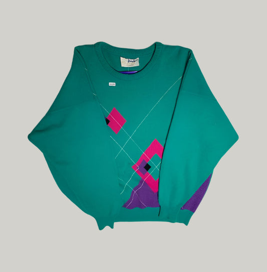 Vintage Pringle Sports Argyle Knitted Jumper