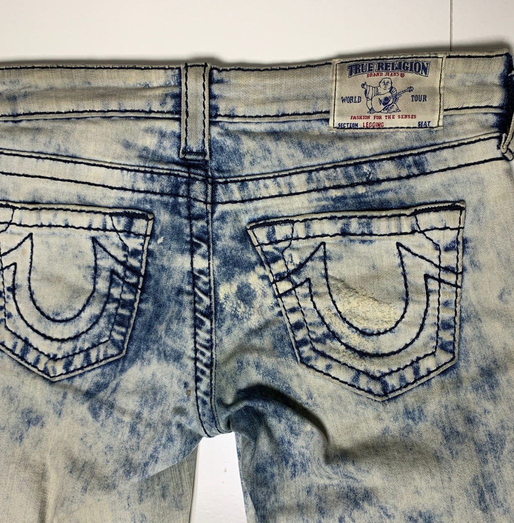 True Religion Men's Acid Wash Skinny Jeans