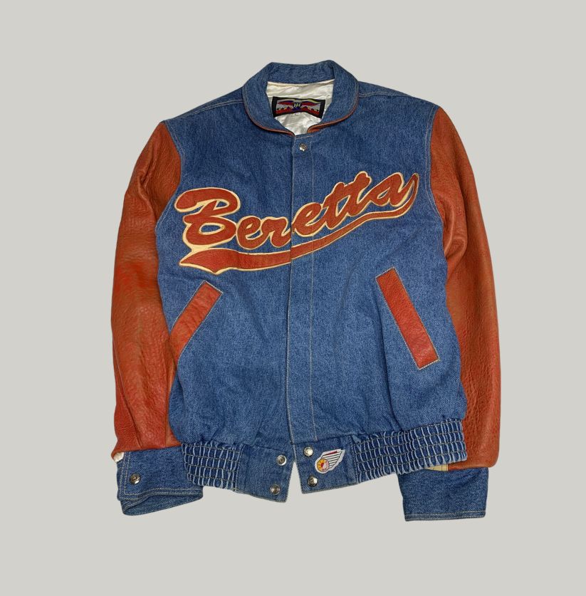 Beretta Denim & Leather Varsity-Style Jacket