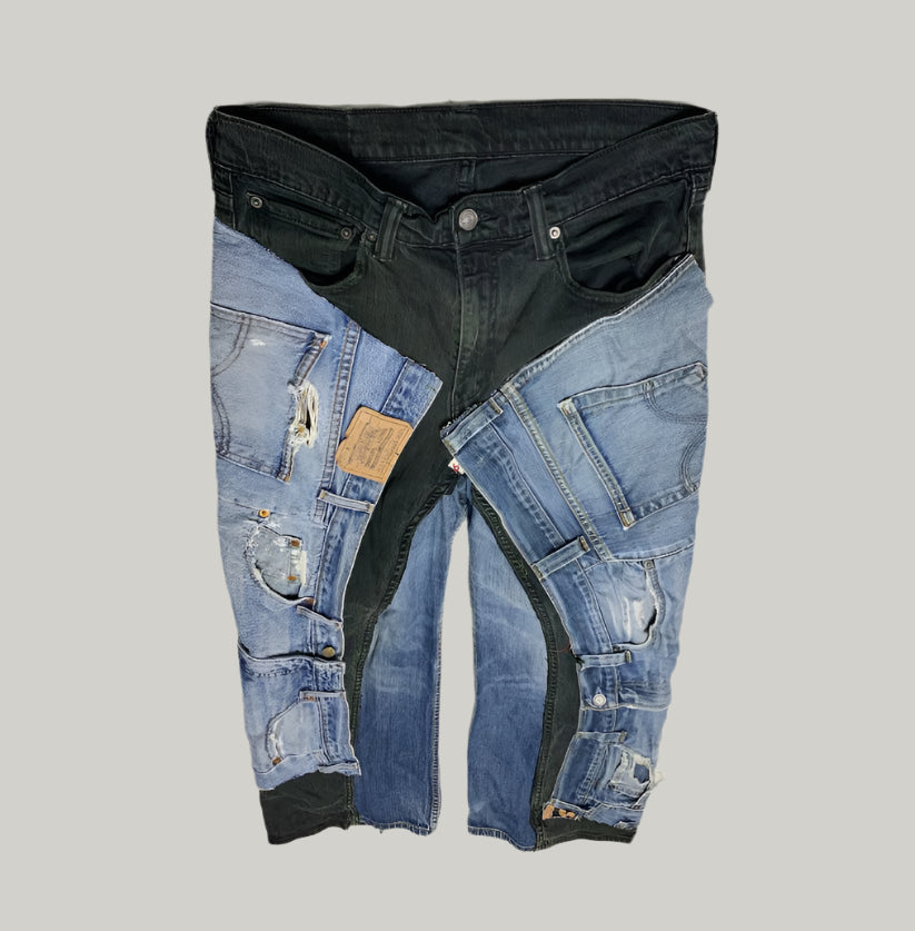 Levi's Black Patchwork Denim Jeans