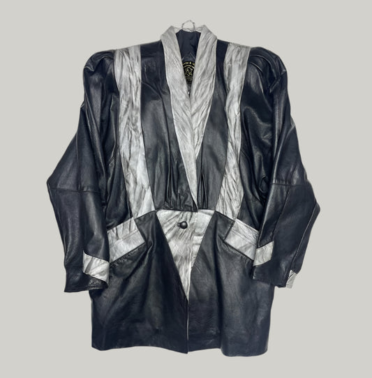 Vintage Roberto & Mario Black and Grey Jacket