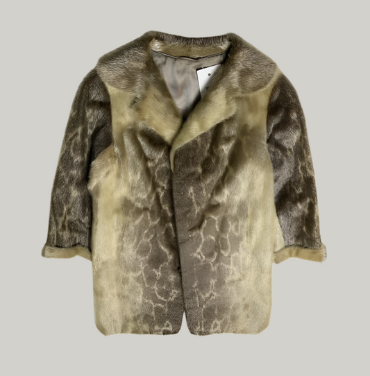 Vintage Mottled Pattern Seal Fur Coat
