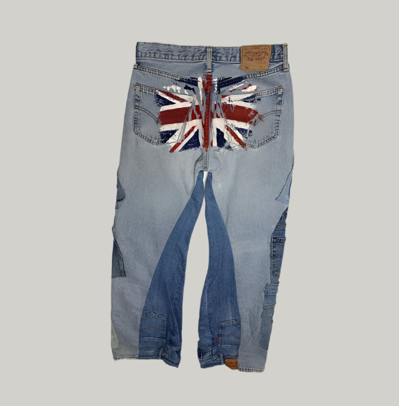 Levi’s 501 Straight Fit Patchwork Jeans