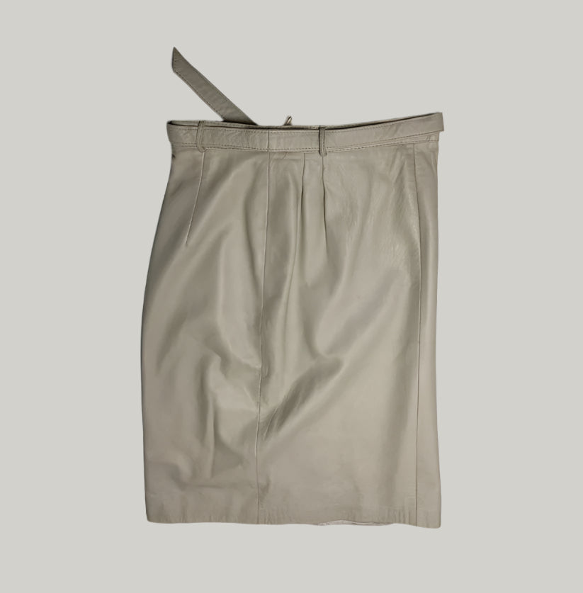 Pelle Beige Leather Skirt