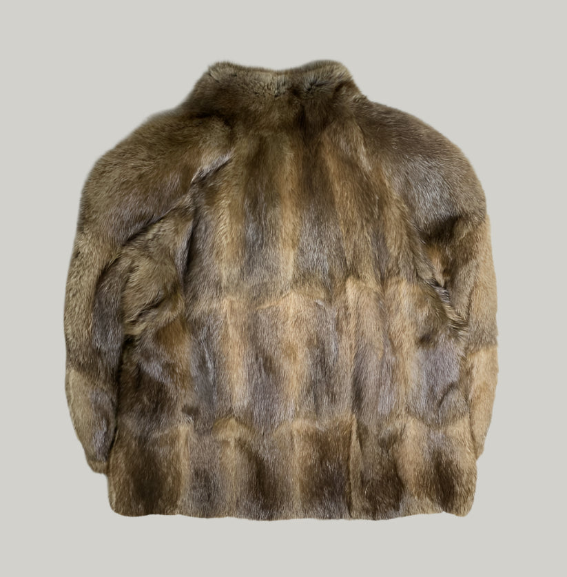 Vintage Brown Fur Pelted Coat