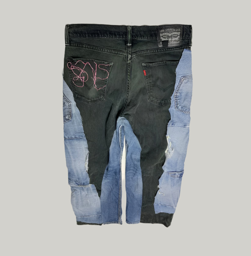 Levi's Black Patchwork Denim Jeans