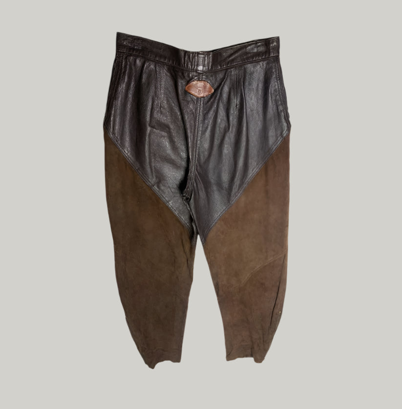 Spazio Jeans Two-Tone Brown Trousers