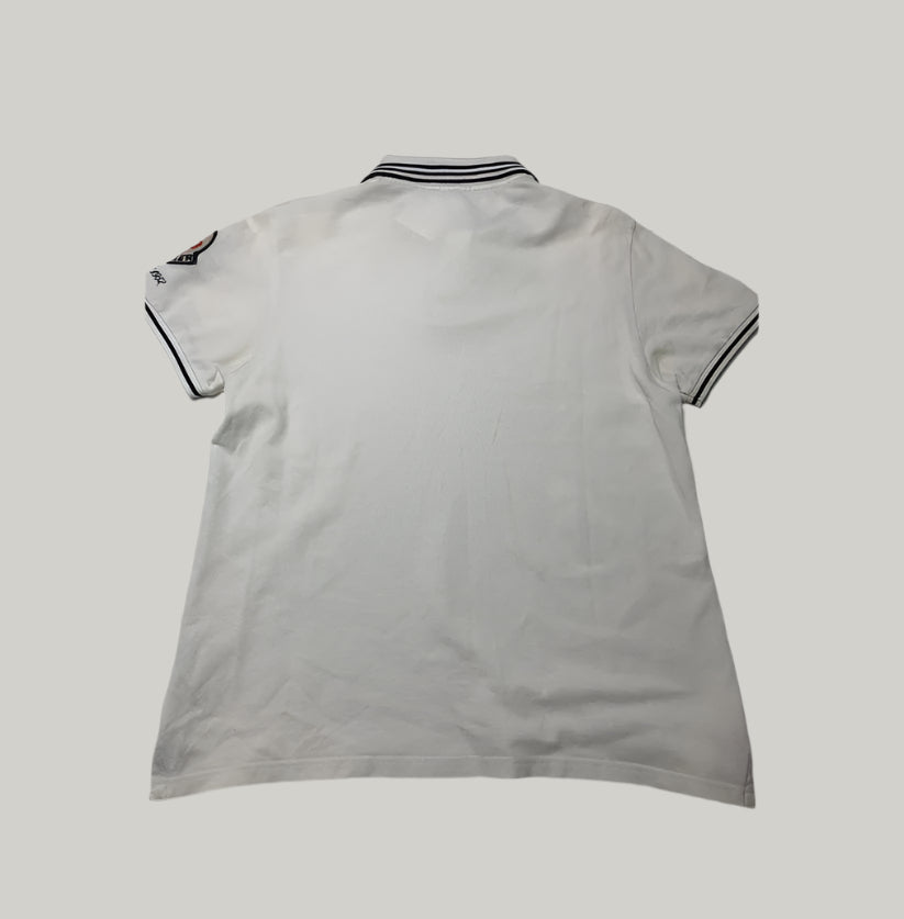 Moncler White Polo Shirt with "Moncler Été 1952" Detail