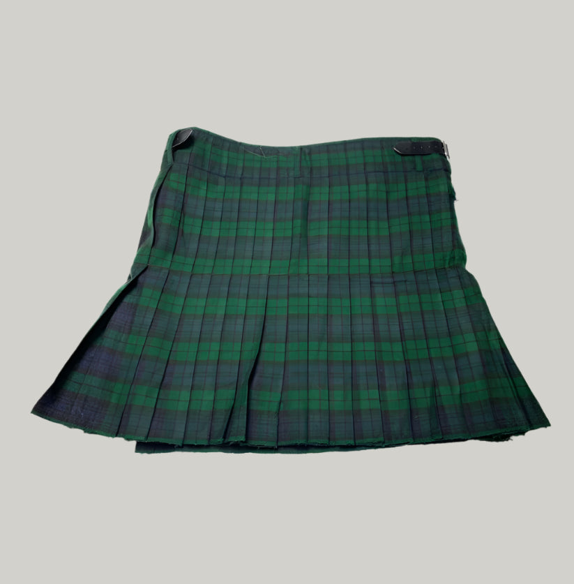Green & Blue Tartan Pleated Kilt Skirt