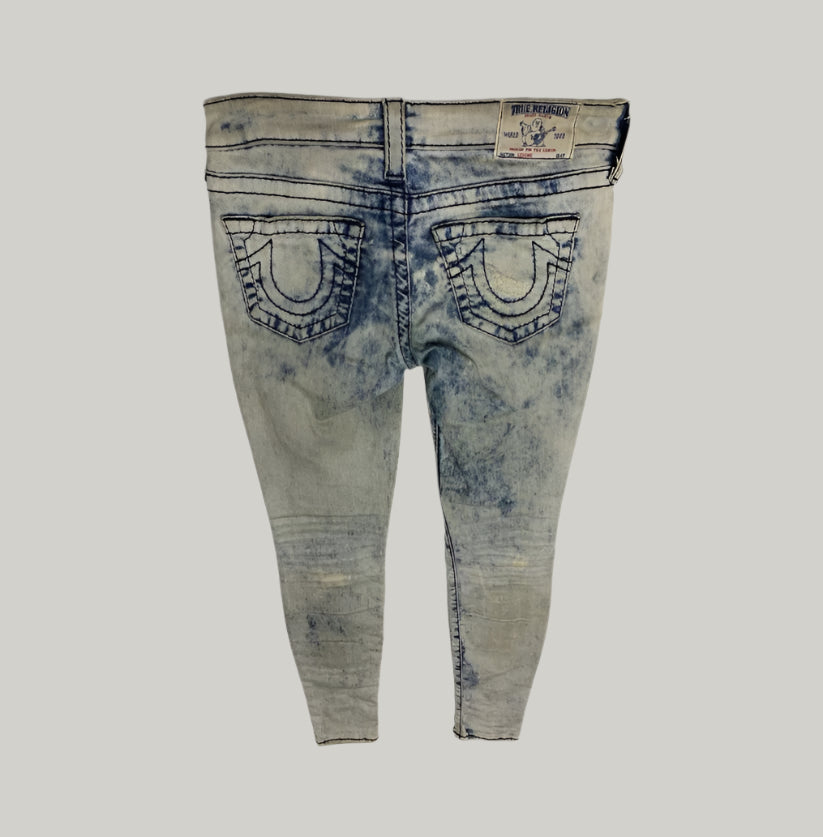 True Religion Men's Acid Wash Skinny Jeans