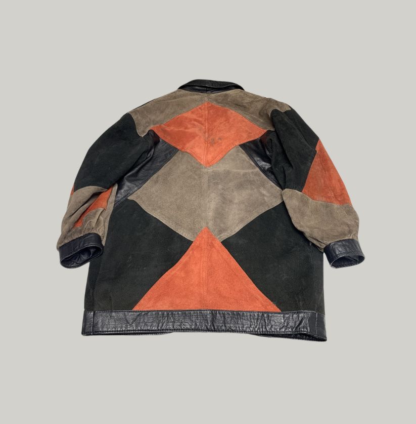 Vintage Milan Leatherwear Color-Block Jacket
