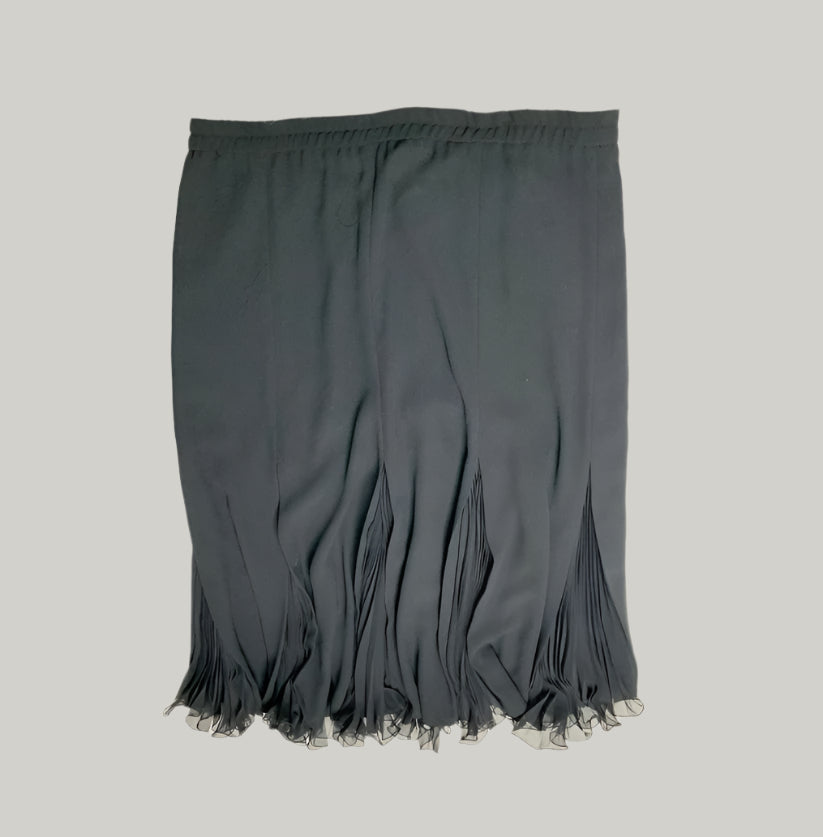 Frank Usher Black Pleated Maxi Skirt