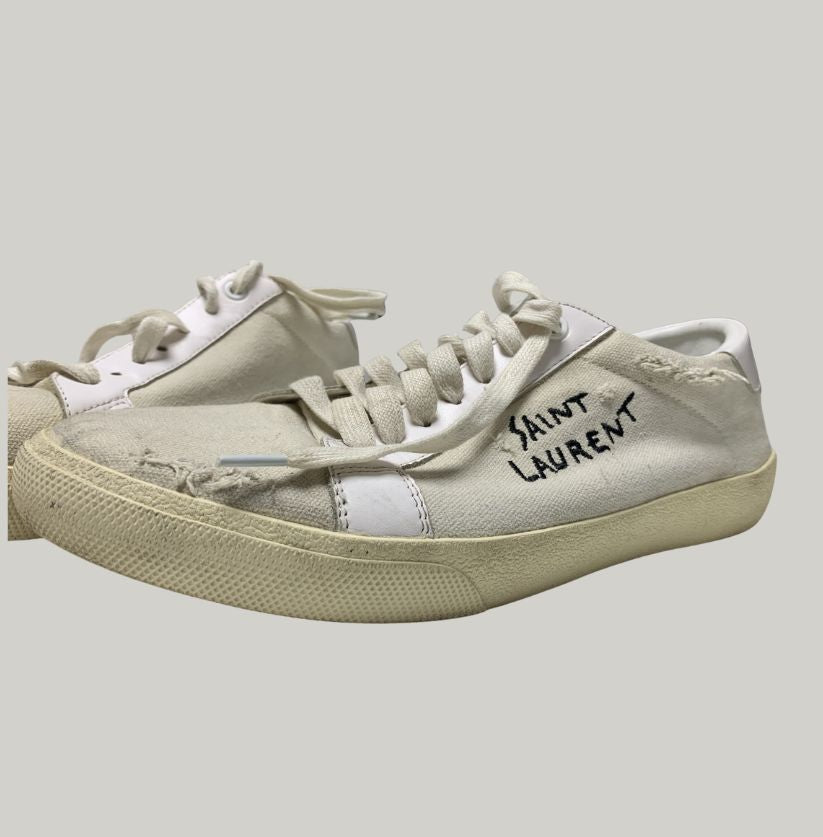 Saint Laurent Paris Classic Distressed Low-Top Sneakers