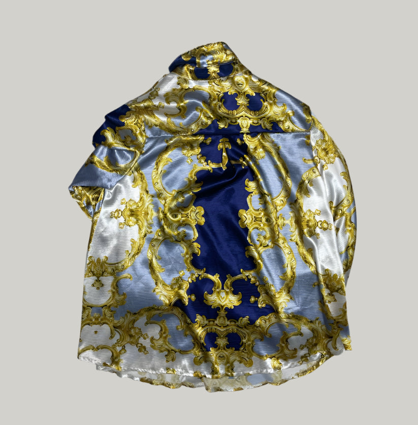 Tiziana Cervasio Blue & Gold Baroque Shirt