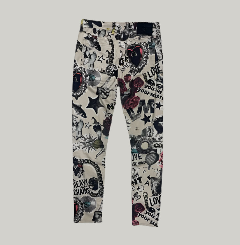 MOSCHINO Collage Patterned Jeans
