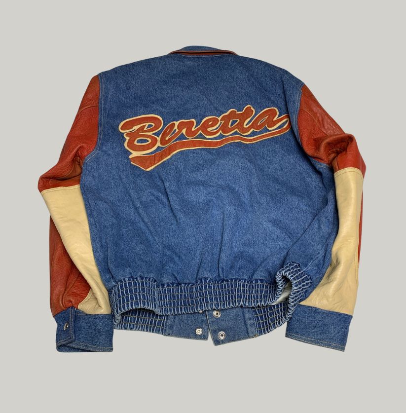 Beretta Denim & Leather Varsity-Style Jacket