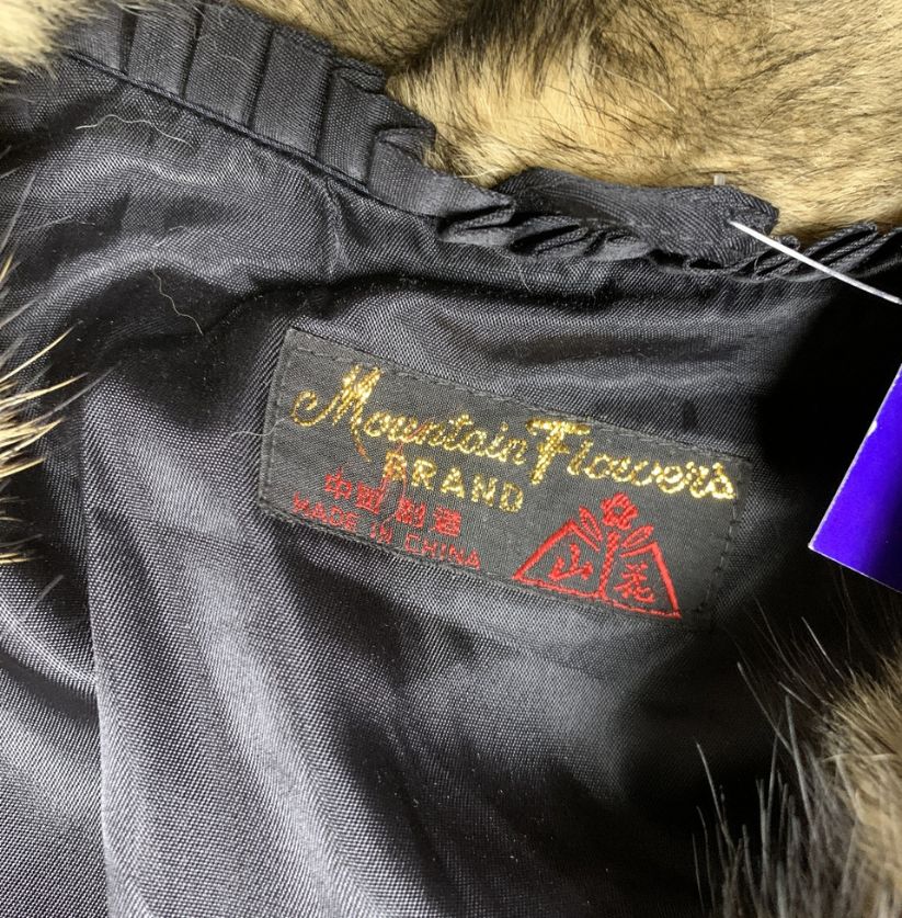 Montreal Flowers Tinted Brown Fox Fur Coat