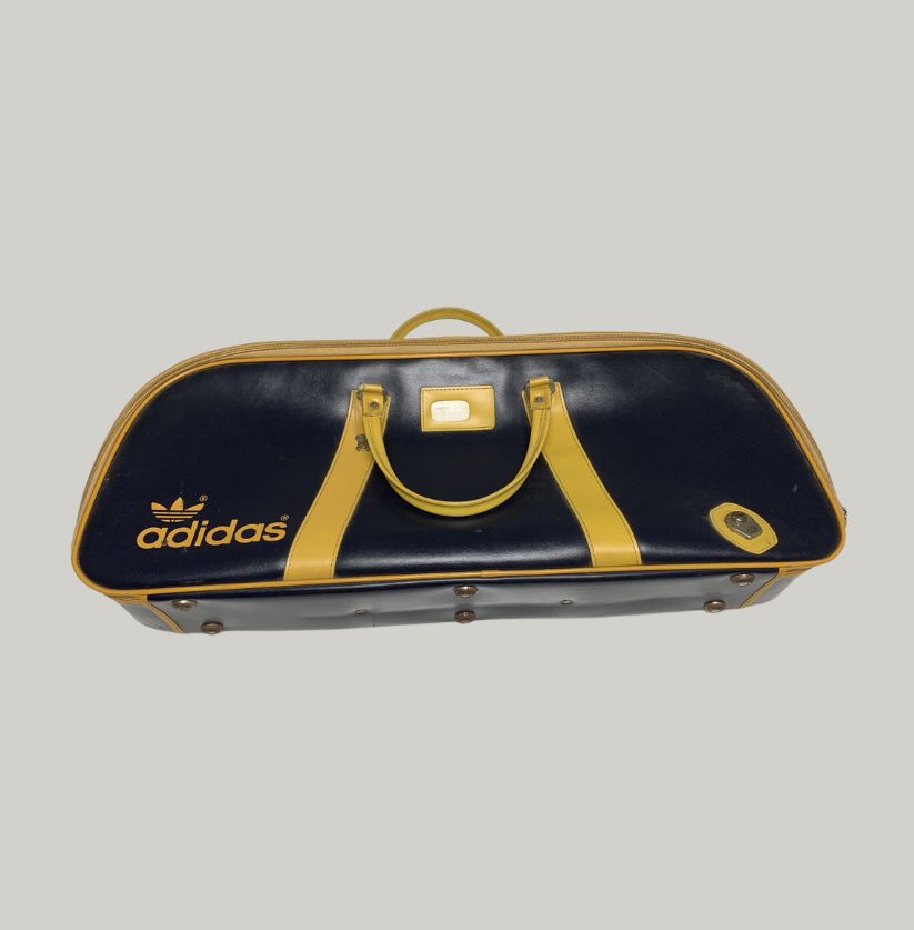 Adidas Black Trefoil Leather Holdall Bag