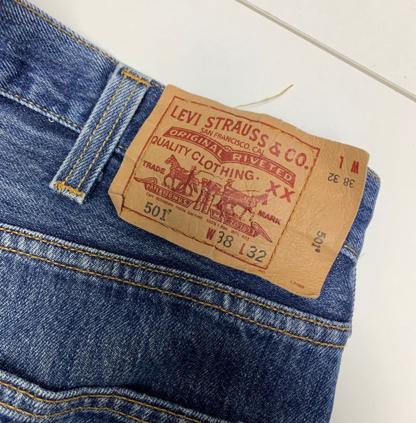 Levi's 501 Original Fit Men's Patchwork Blue Jeans