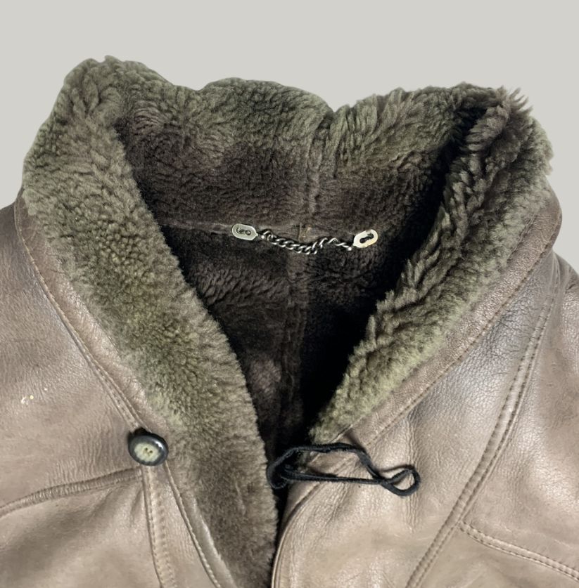 Grey Leather B3 Bomber Jacket