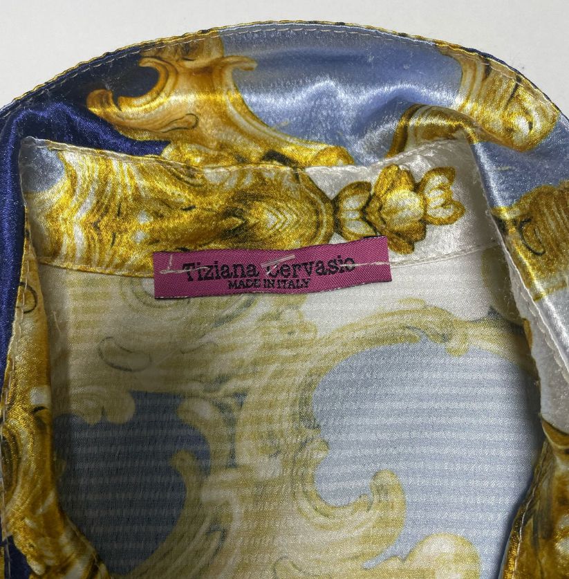 Tiziana Cervasio Blue & Gold Baroque Shirt