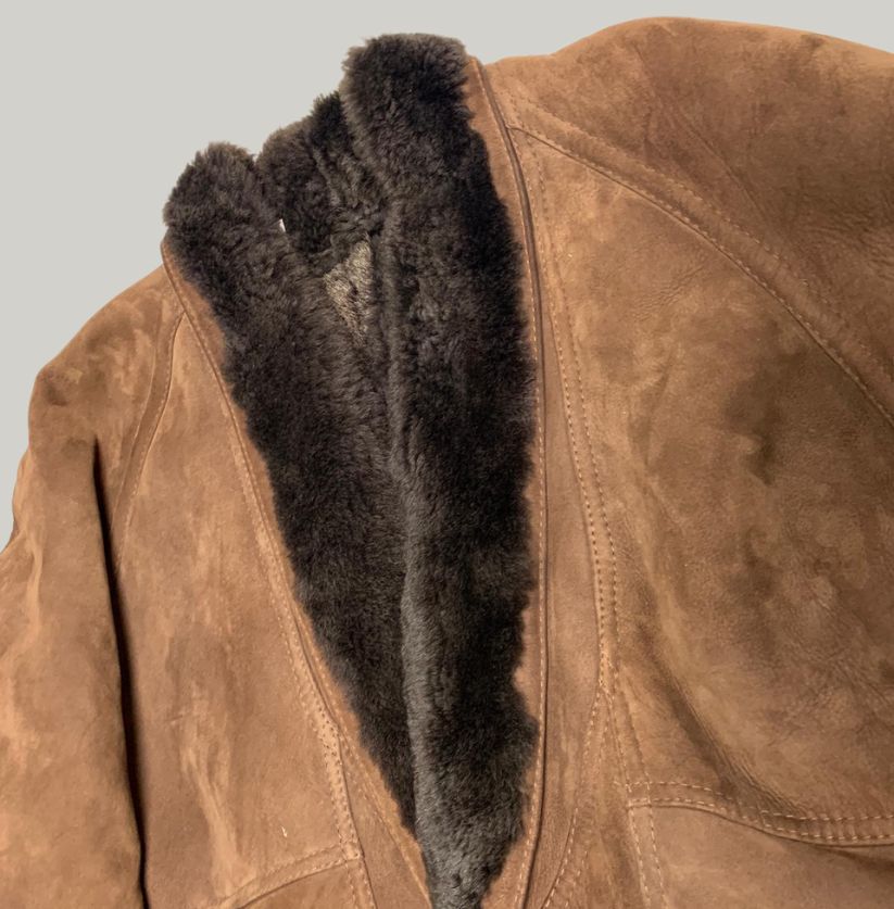 Brown Suede Shearling Jacket