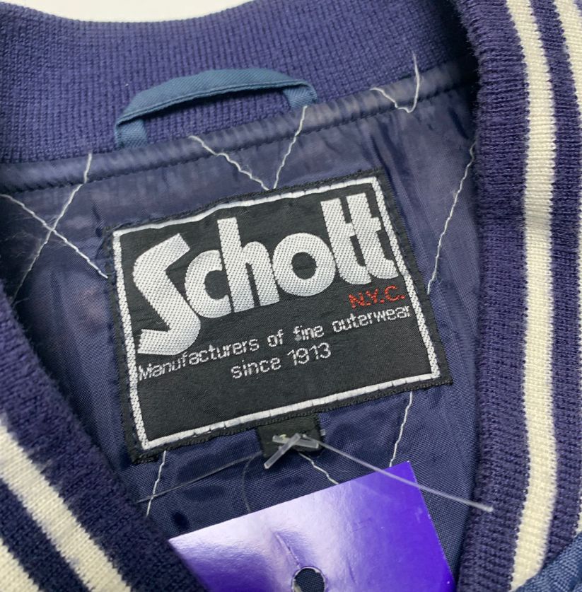 Schott NYC Vintage Style Blue Quilted Vest