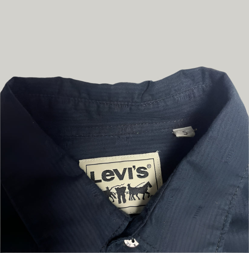 Levi Strauss Textured Navy Blue Shirt