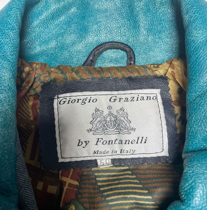 Giorgio Graziano by Fontanelli Blue & Black Biker Jacket