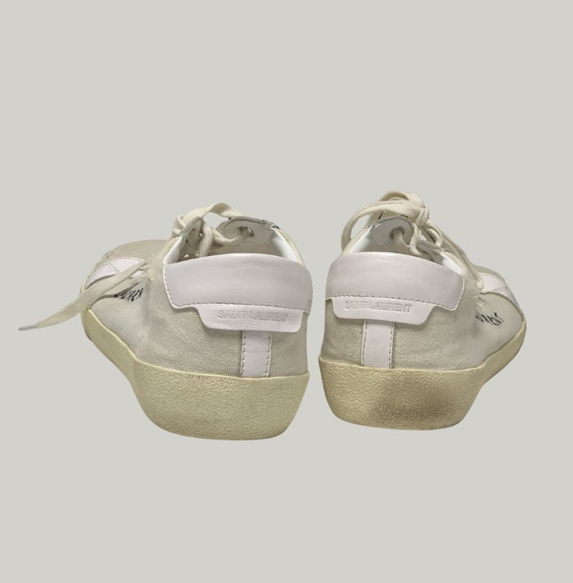 Saint Laurent Paris Classic Distressed Low-Top Sneakers