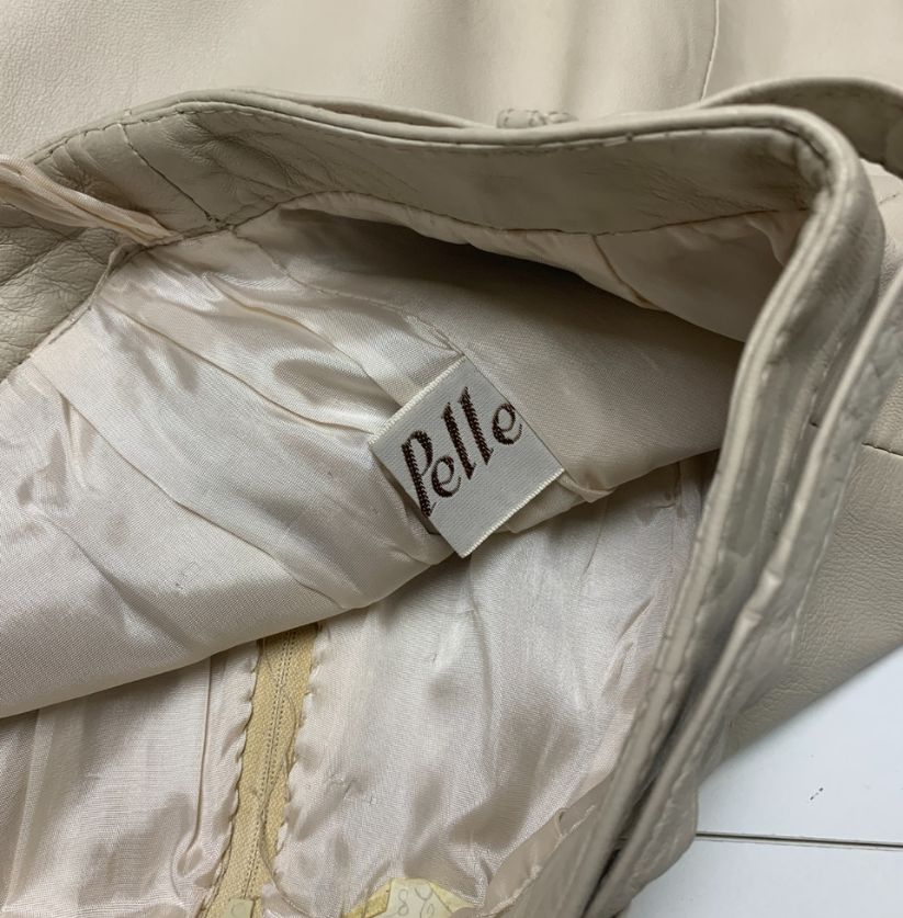 Pelle Beige Leather Skirt