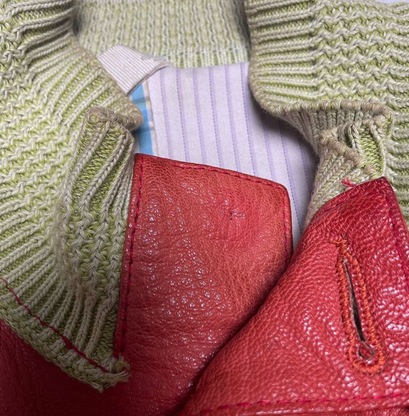 Vintage Orange Leather Jacket