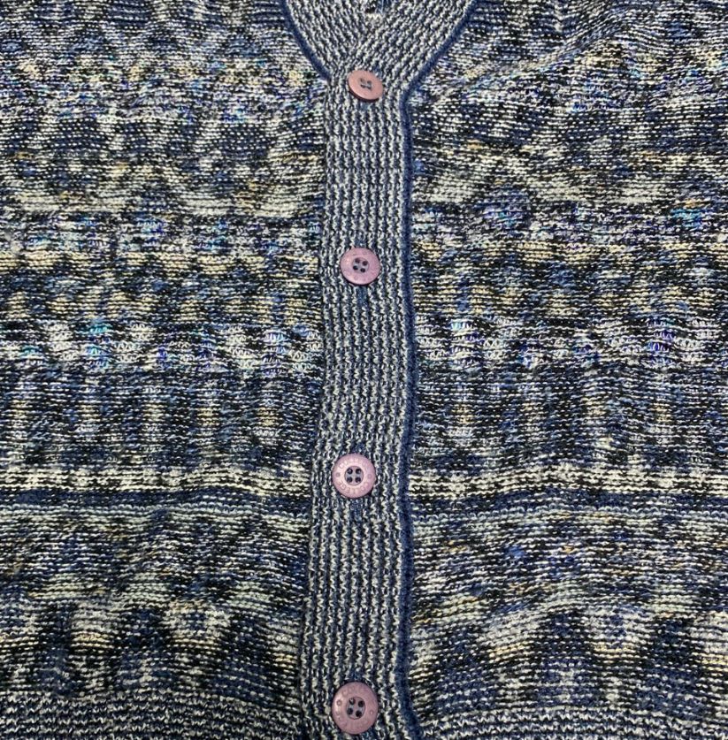 Missoni Uomo Blue and Grey Knit V-Neck Vest