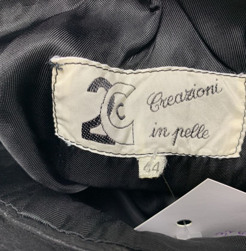 Creazioni In Pelle Black Leather Pencil Skirt