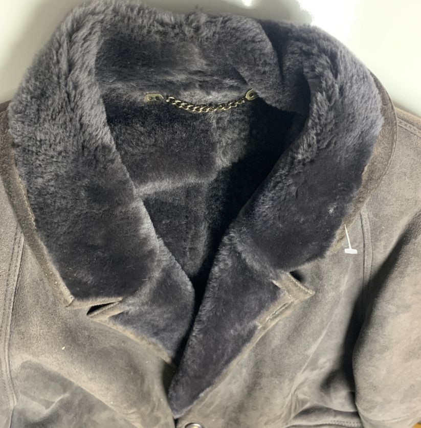 Vintage Sheepskin Bomber-Style Jacket