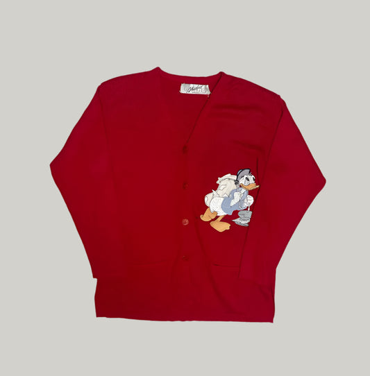 Georgia Studio Disney Donald Duck Embroidered Red Cardigan
