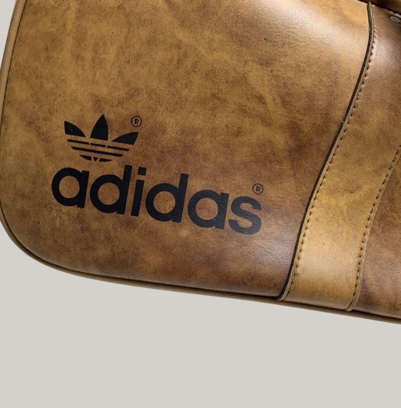 Adidas Distressed Brown Leather Holdall Bag