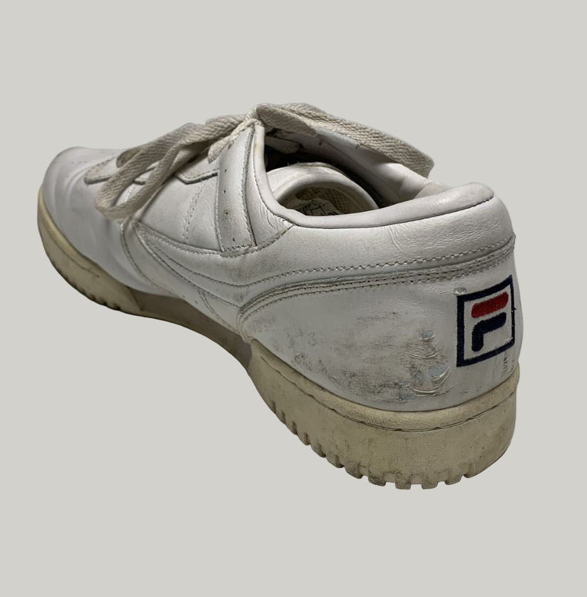 Vintage Fila White Leather Low-Top Sneakers