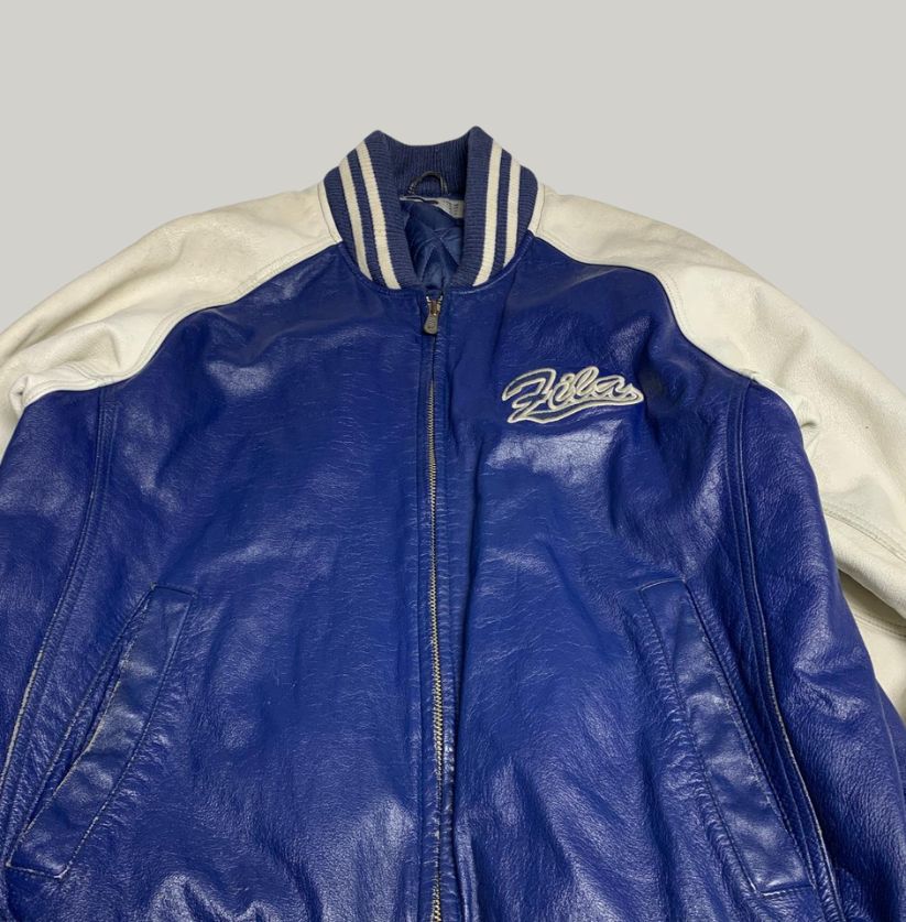 Fila Blue & White Faux Leather Varsity