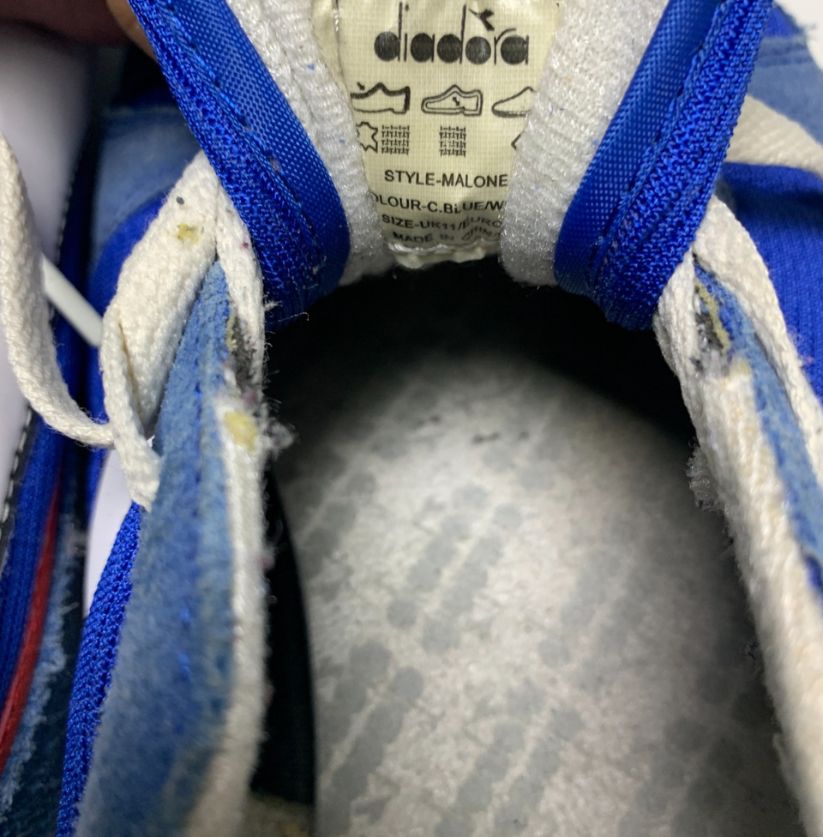 Diadora Malone Blue and White Trainers