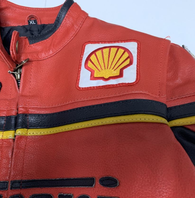 Iconic Red Ferrari Racing Leather Jacket